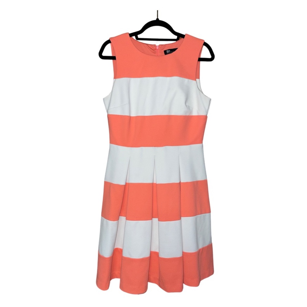 Be By Chetta B Sleeveless A-Line Dress - Coral & White - Size 8